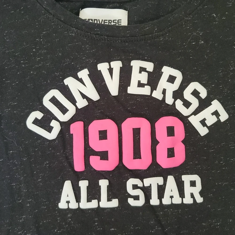 Girls Converse 1908 All Star Knit Tunic Tee Black Size Large (12-13 years)